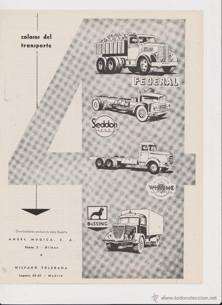 Coleccionismo: publicidad camion seddon bussing federal willeme
