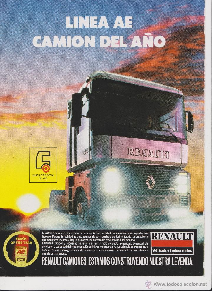 Coleccionismo: publicidad camion renault ae camion del a&ntilde;o 1990