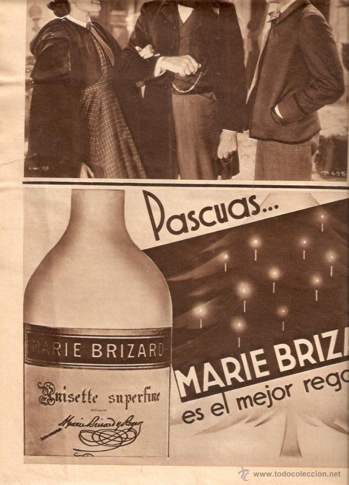 Collectionnisme: A&Ntilde;O 1934 RECORTE PRENSA PUBLICIDAD BEBIDAS MARIE BRIZARD ANISETTE ANIS