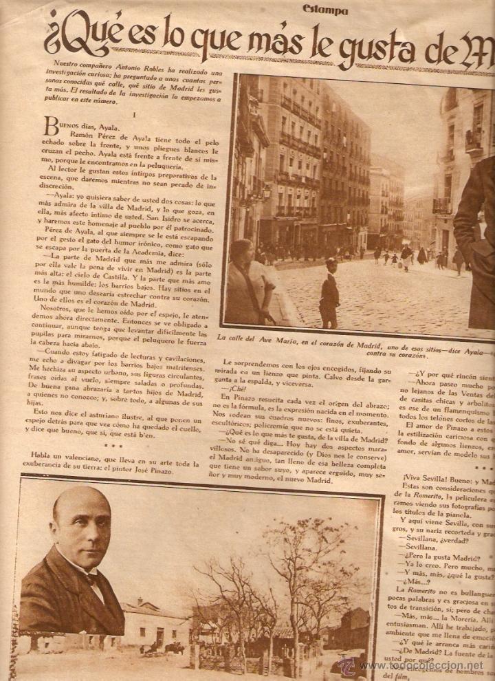 Collectionnisme: A&Ntilde;O 1929 RECORTE PRENSA FOTOS ANTIGUAS MADRID AVE MARIA LAS VENTAS LA MORERIA CALLE DEL ROLLO