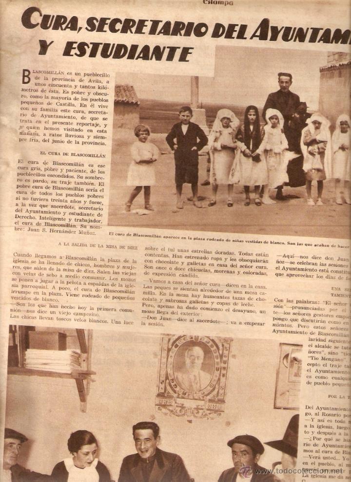 Collecting paper: A&Ntilde;O 1936 RECORTE PRENSA BLASCOMILLAN AVILA JUAN HERNANDEZ MU&Ntilde;OZ CURA SECRETARIO ESTUDIANTE