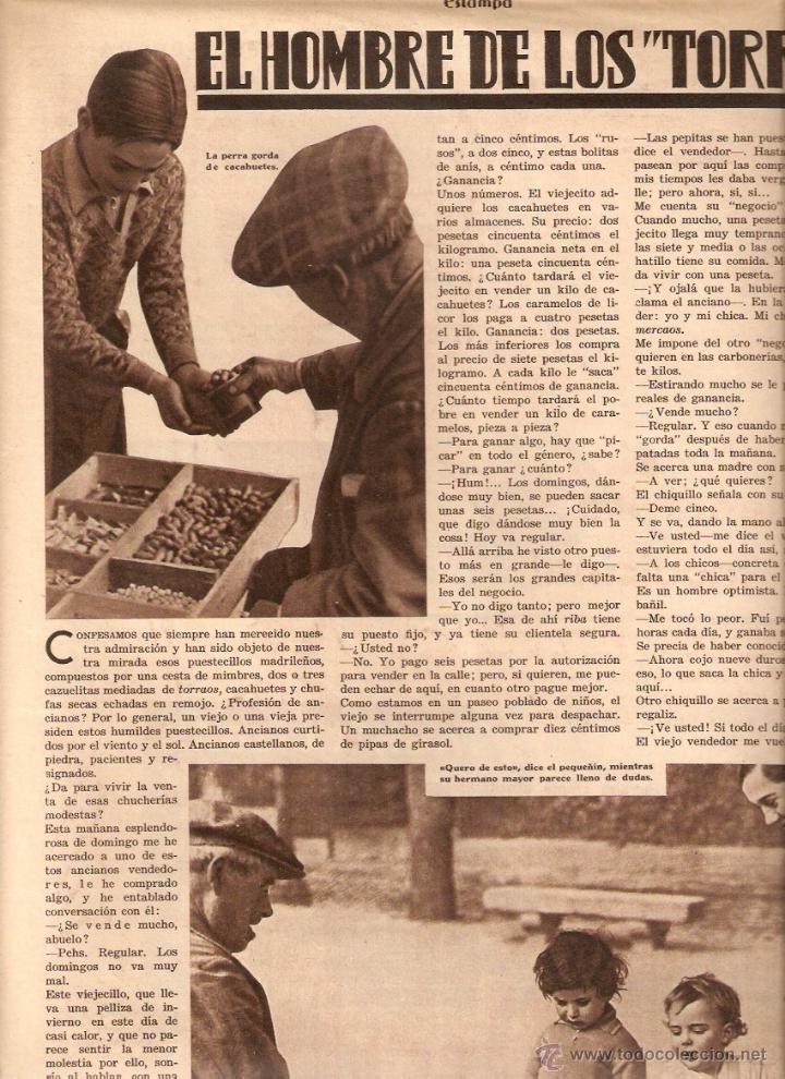 Collectionnisme: A&Ntilde;OS 30? RECORTE PRENSA MADRID EL HOMBRE DE LOS TORRAOS TIPOS PUESTECILLOS DE MADRID COSTUMBRES