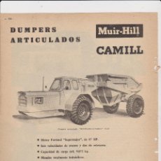 Coleccionismo: PUBLICIDAD MAQUINARIA DUMPERS ARTICULADO DE LOS AÑOS 60
