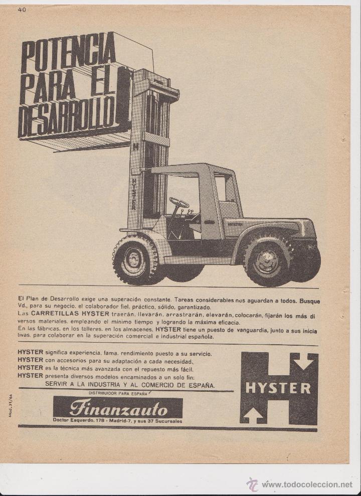 Sammelleidenschaft Papier: publicidad carretilla hyster de finanzauto de los a&ntilde;os 60