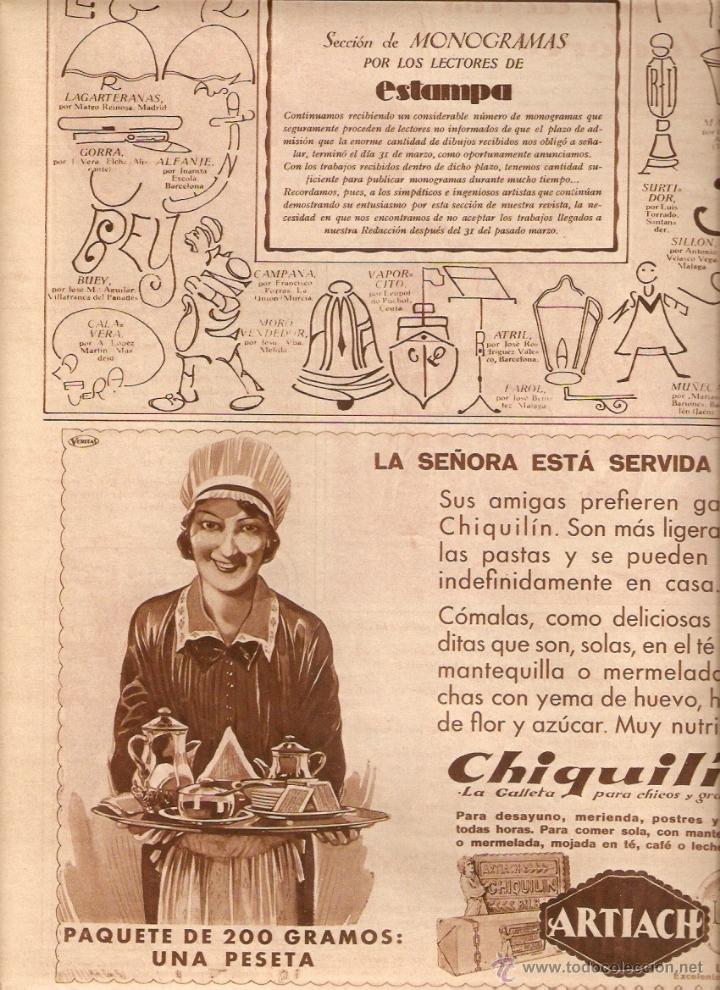 Collectionnisme: A&Ntilde;O 1930 RECORTE PRENSA PUBLICIDAD GALLETAS CHIQUILIN ARTIACH ALIMENTACION