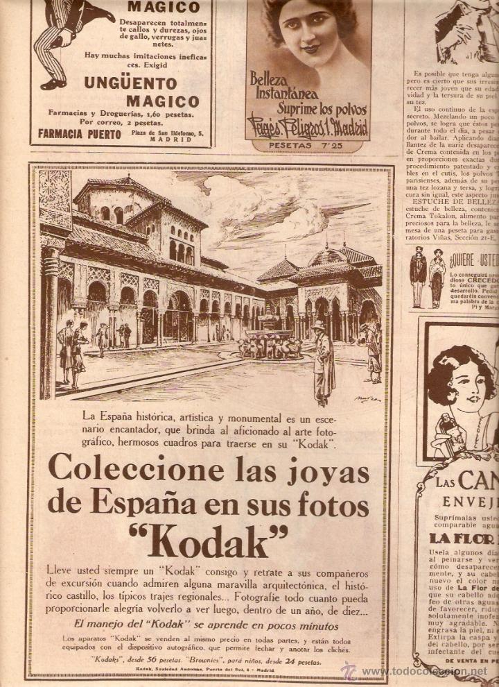 Collectionnisme: A&Ntilde;O 1930 RECORTE PRENSA PUBLICIDAD FOTOGRAFIA KODAK ESMALTINA LISELYS LA FLOR DE ORO