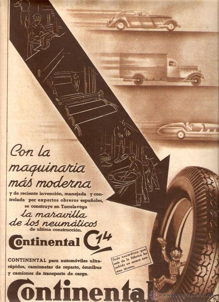 Collecting paper: A&Ntilde;OS 30 RECORTE PRENSA PUBLICIDAD NEUMATICOS CONTINENTAL TORRELAVEGA AUTOMOVIL