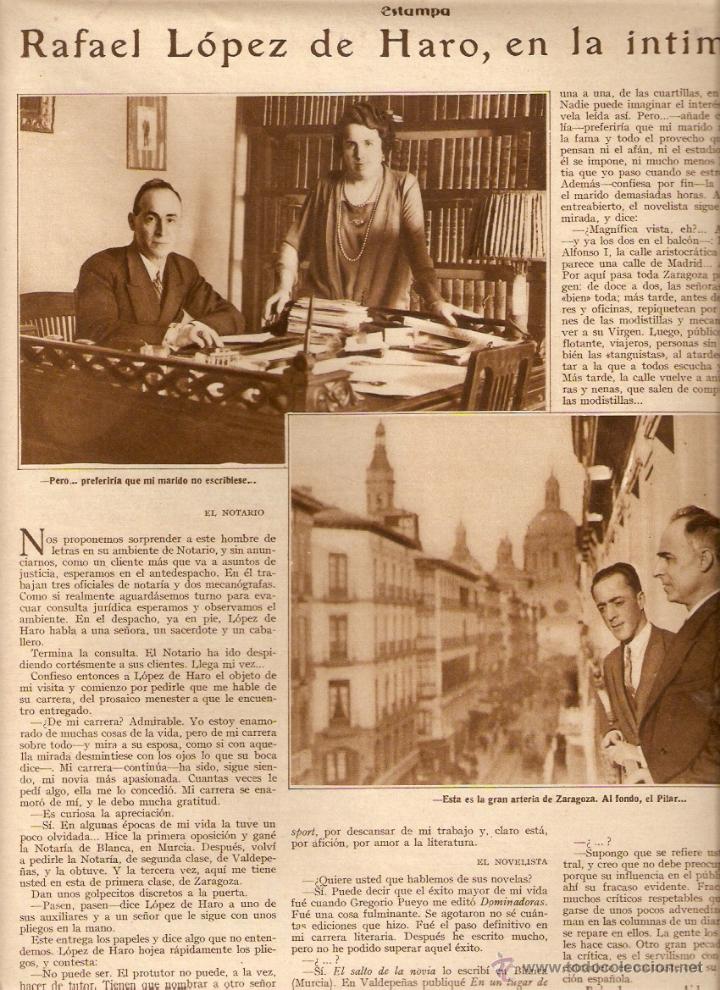 Coleccionismo: A&Ntilde;O 1928 RECORTE PRENSA TOMELLOSO LA MANCHA RAFAEL LOPEZ DE HARO ESCRITOR NOTARIO ZARAGOZA