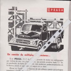 Coleccionismo: PUBLICIDAD CAMION PRAGA S 5 T DE 1962