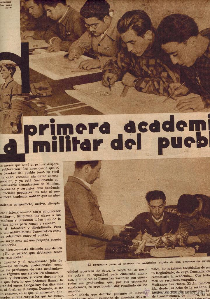 Collectionnisme: A&Ntilde;O 1936? RECORTE PRENSA GUERRA CIVIL PRIMERA ACADEMIA MILITAR DEL PUEBLO EJERCITO POPULAR