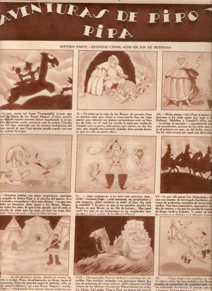 Coleccionismo: A&Ntilde;O 1936 RECORTE PRENSA AVENTURAS DE PIPO Y PIPA SEPTIMA PARTE CON UN DIA DE RETRASO BARTOLOZZI