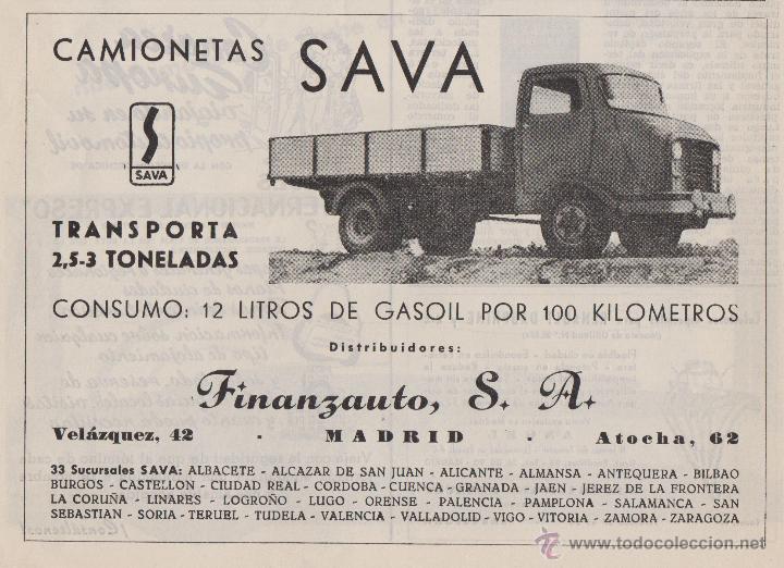 Sammelleidenschaft Papier: publicidad camion Sava de 1959