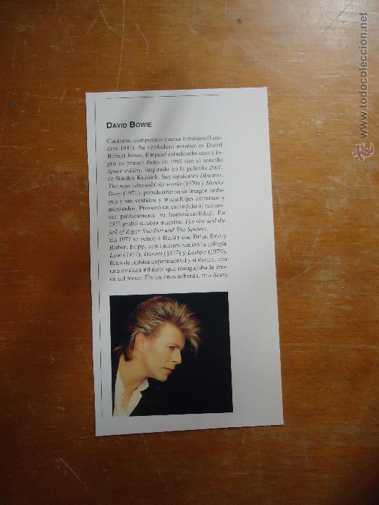 Coleccionismo: breve biografia - cantante david bowie