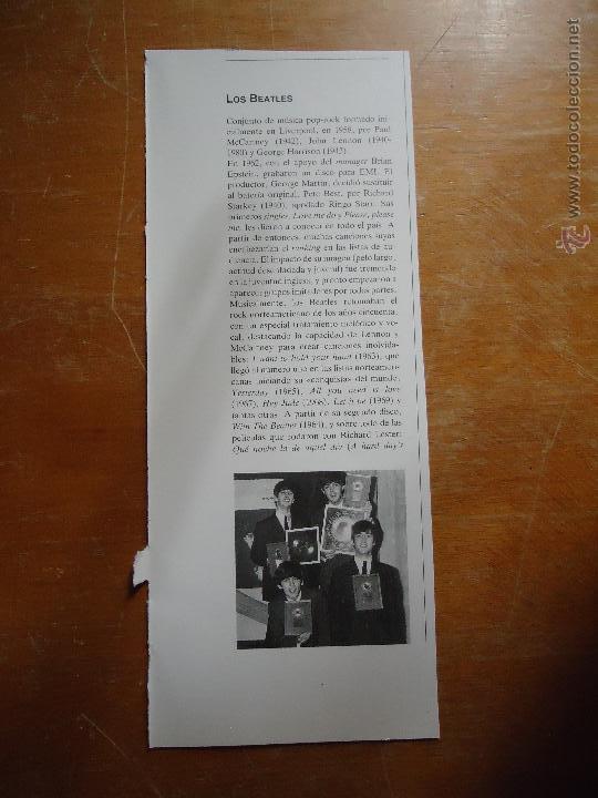Coleccionismo: breve biografia - conjunto de musica - los beatles - the beatles