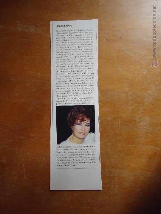 Coleccionismo: breve biografia - cantante tonadillera rocio jurado