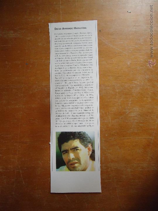 Coleccionismo: breve biografia - futbolista diego armando maradona