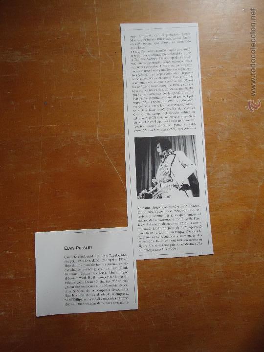 Coleccionismo: breve biografia - cantante  elvis presley