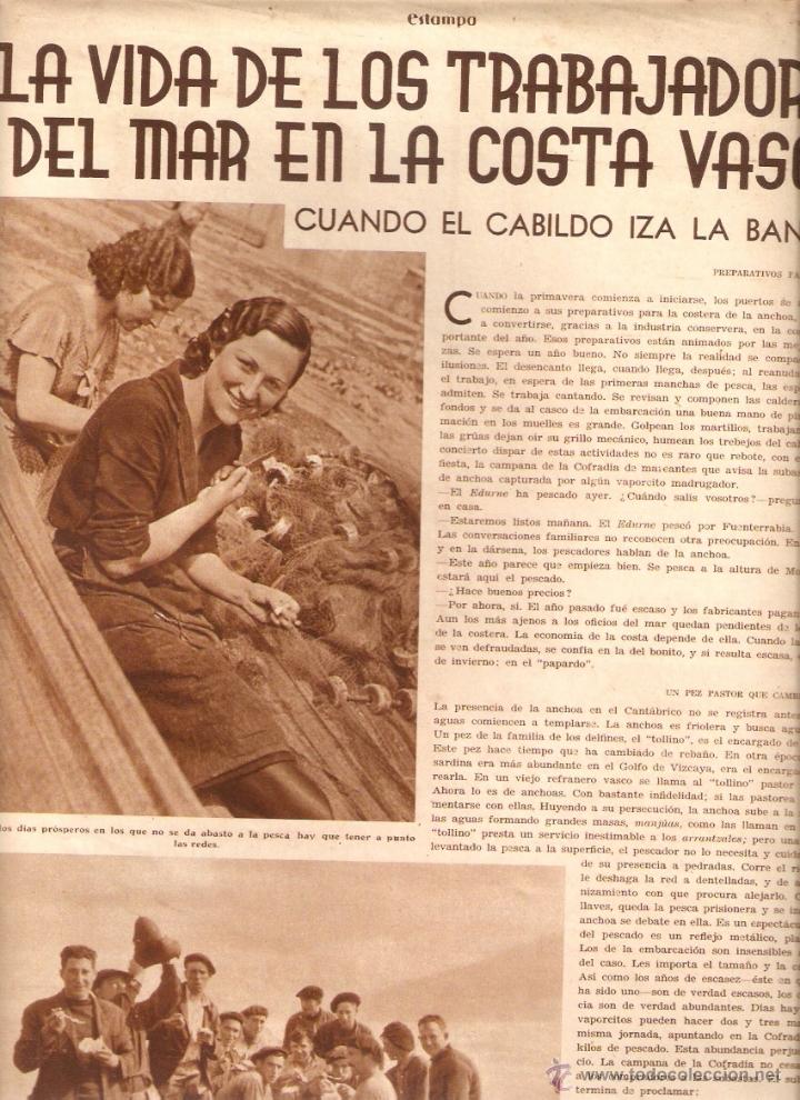 Coleccionismo: A&Ntilde;OS 30 RECORTE PRENSA PESCA LA VIDA DE LOS TRABAJADORES DEL MAR COSTA VASCA PESCADORES MUJER