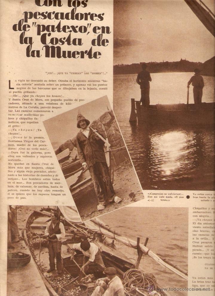 Collecting paper: A&Ntilde;O 1936 RECORTE PRENSA PESCADORES DE PATETXO COSTA DE LA MUERTE GALICIA PUNTAIRES PUNTA AL COIXI