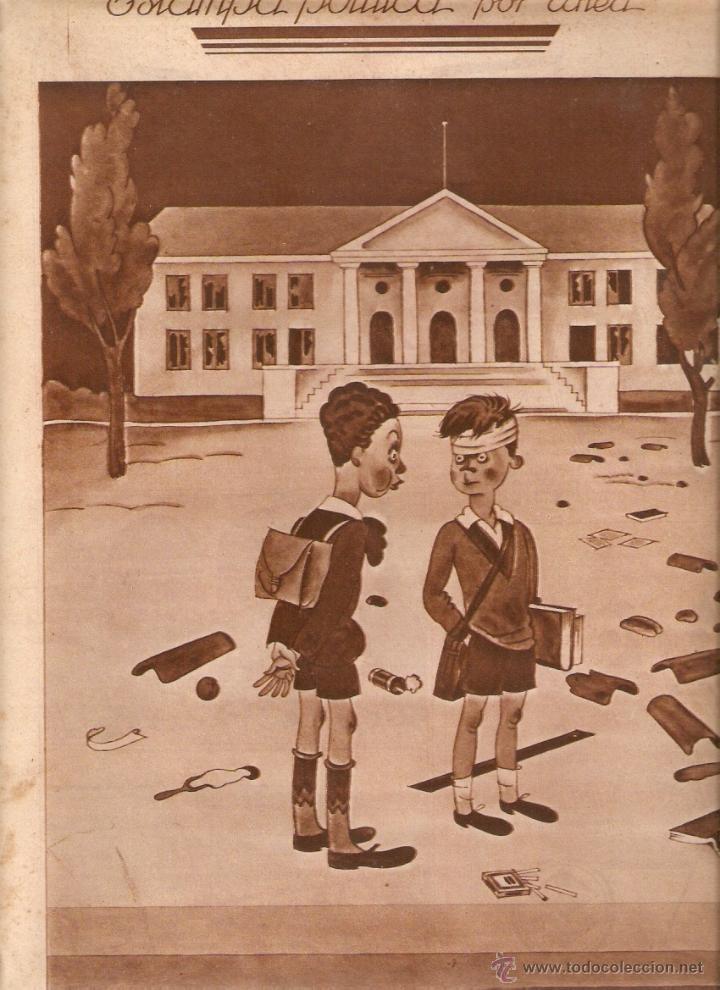 Collectionnisme: A&Ntilde;O 1936 RECORTE PRENSA DIBUJO ESTAMPA POLITICA POR ECHEA SIN NOVEDAD EN EL FRENTE