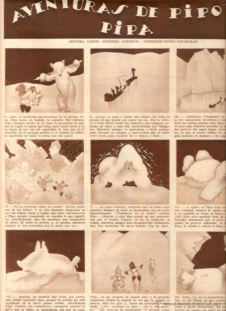 Collecting paper: A&Ntilde;OS 30 RECORTE PRENSA AVENTURAS DE PIPO Y PIPA SEPTIMA PARTE PERDIDOS ENTRE LOS HIELOS BARTOLOZZI