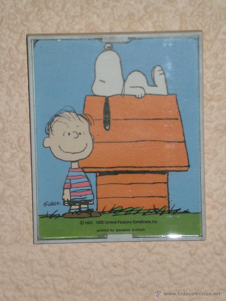 Coleccionismo: CUADRO COLECCIONABLE EN MINIATURA CON SU MARCO EN PVC , SNOOPY . DISE&Ntilde;O SCHULZ , ORIGINALES .