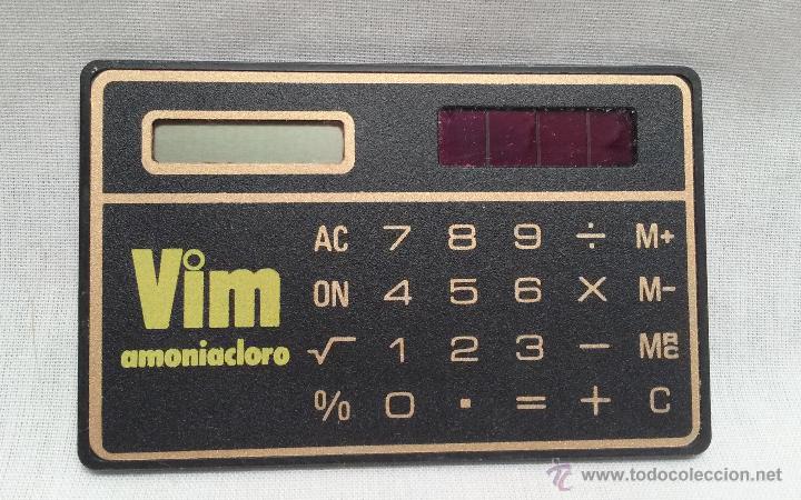 Coleccionismo: CALCULADORA SOLAR DE BOLSILLO PUBLICIDAD DE VIM AMONIACLORO