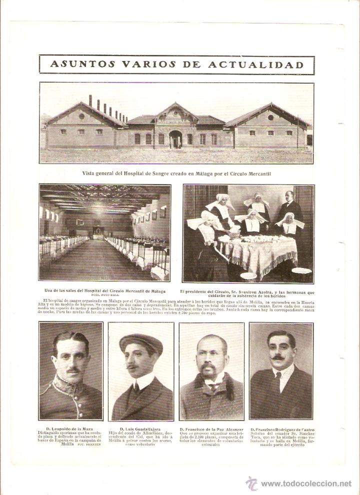 Collectionnisme: A&Ntilde;O 1909 RECORTE PRENSA MALAGA HOSPITAL DE SANGRE CREADO POR EL CIRCULO MERCANTIL
