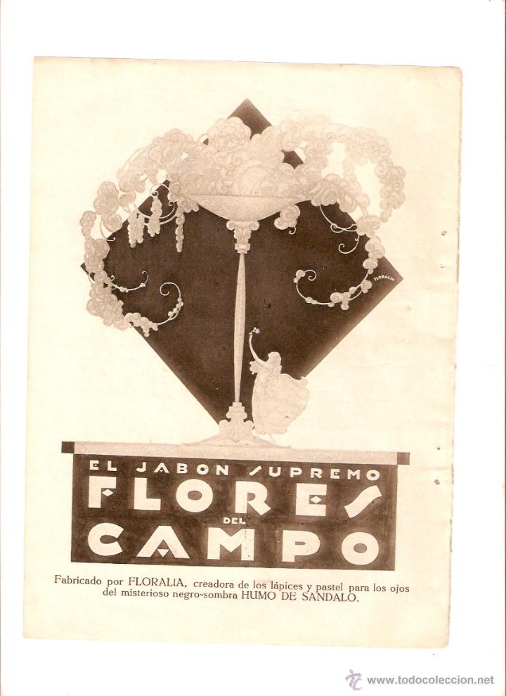 Collectionnisme: A&Ntilde;O 1929 RECORTE PRENSA PUBLICIDAD JABON SUPREMO FLORES DEL CAMPO PERFUMERIA FLORALIA
