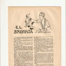 Coleccionismo: AÑO 1924 RECORTE PRENSA RELATO CORTO EL BROMISTA MAURICIO DEKOBRA DIBUJO ILUSTRACIONES PRAT