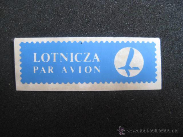 Coleccionismo: COLECCIONISMO POSTAL. ETIQUETA AEREA POLONIA A&Ntilde;OS 70-80. ENVIO INCLUIDO.