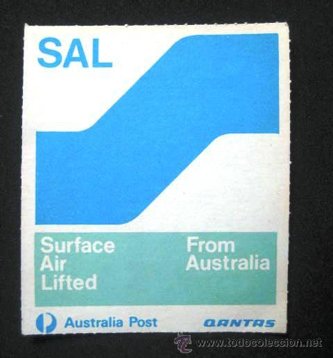 Coleccionismo: COLECCIONISMO POSTAL. ETIQUETA AEREA. AUSTRALIA.A&Ntilde;OS 70-80. ENVIO INCLUIDO.