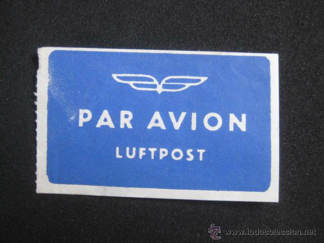 Coleccionismo: COLECCIONISMO POSTAL. ETIQUETA AEREA..ALEMANIA. A&Ntilde;OS 70-80. ENVIO INCLUIDO.