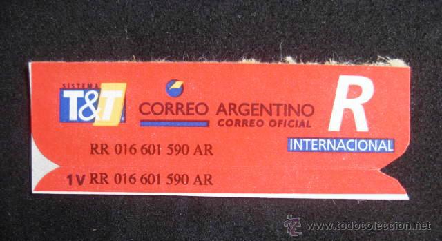 Colecionismo: COLECCIONISMO POSTAL. ETIQUETA AEREA..ARGENTINA. A&Ntilde;OS 90. ENVIO INCLUIDO.