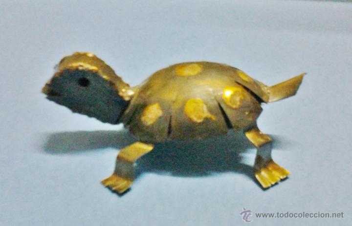 Sammeln: peque&ntilde;a - tortuga - hierro forjado - fabricacion artesanal - muy curiosa - a&ntilde;os 90 - 114