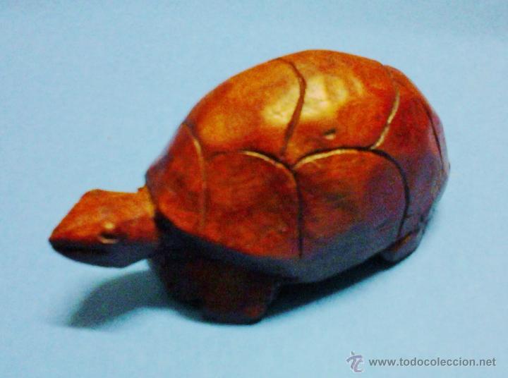 Sammeln: peque&ntilde;a - tortuga -madera caoba- tallada a mano-calidad-original de islas mauricio- a&ntilde;os 90 - 201