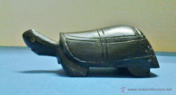 Sammeln: peque&ntilde;a - tortuga - madera noble - tallada a mano - calidad - original de gabon - a&ntilde;os 90 - 83