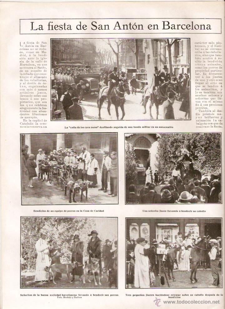 Coleccionismo: A&Ntilde;O 1924 RECORTE PRENSA FIESTA DE SAN ANTON SANT ANTONI EN BARCELONA TRES TOMBS