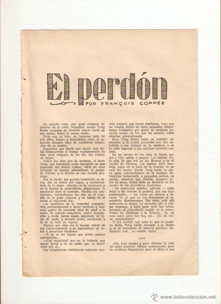 Collectionnisme: A&Ntilde;O 1926 RECORTE PRENSA RELATO CORTO EL PERDON FRAN&Ccedil;OIS COPPEE DIBUJO SERRA MASANA