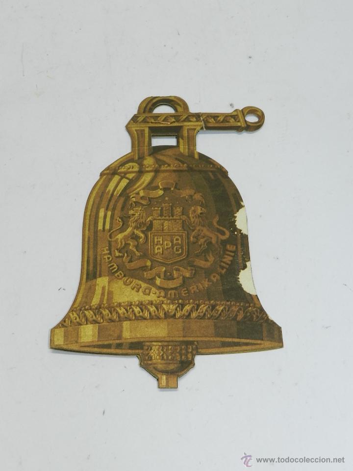 Coleccionismo: CARTA, MINUTA O MENU DEL BARCO MILWAUKEE, CON FORMA DE CAMPANA, NAVIERA HAMBURG-AMERIKA-LINIE, TEXTO