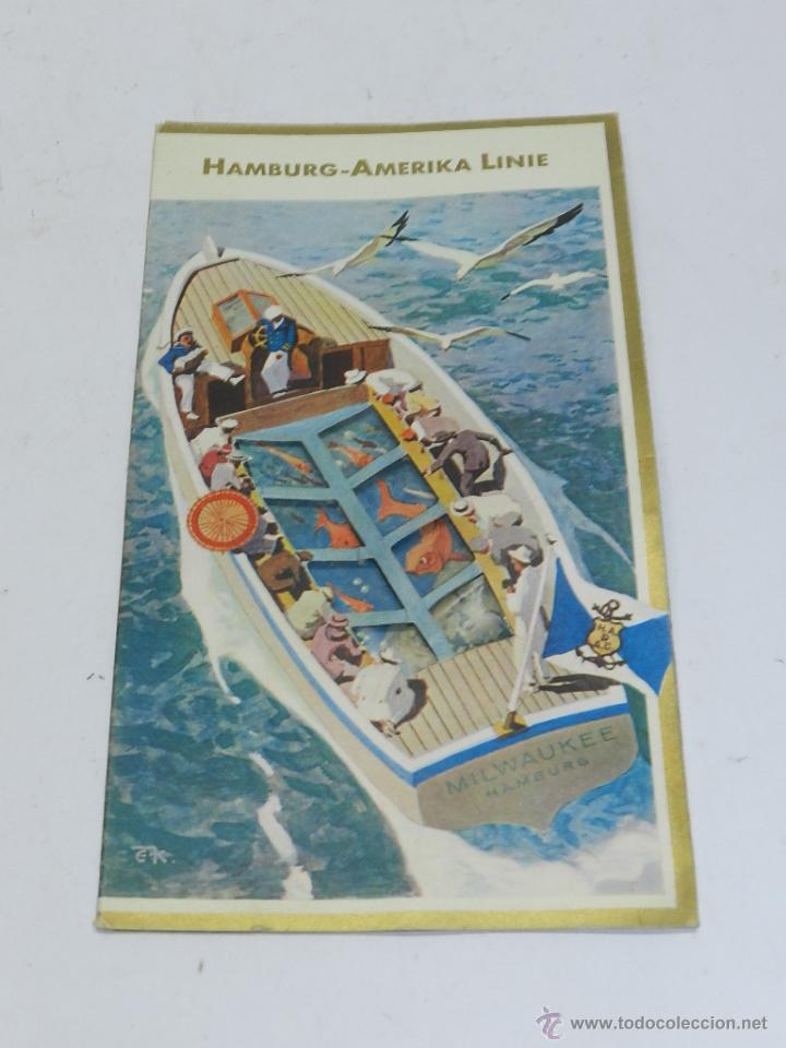 Coleccionismo: CARTA, MINUTA O MENU DEL BARCO MILWAUKEE, NAVIERA HAMBURG-AMERIKA-LINIE, CENA CELEBRADA EL 19 DE JUL