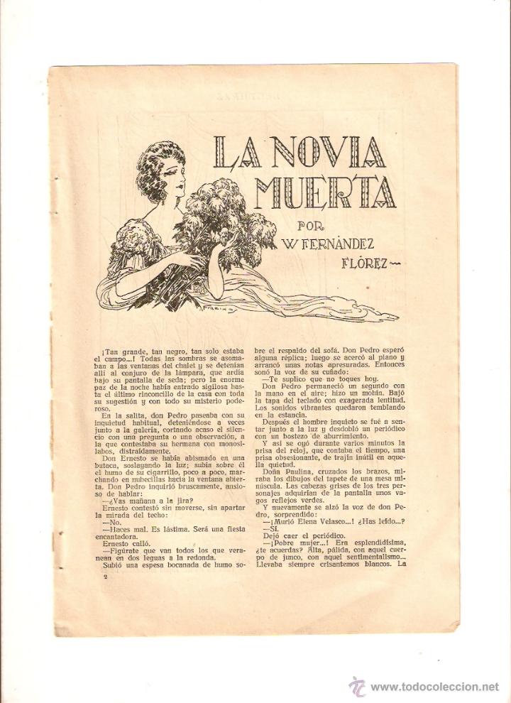 Collectionnisme: A&Ntilde;O 1926 RECORTE PRENSA RELATO CORTO LA NOVIA MUERTA W FERNANDEZ FLOREZ DIBUJO FREIXAS