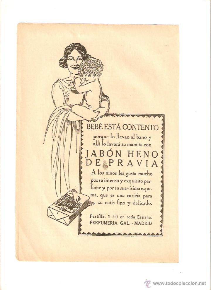 Coleccionismo: A&Ntilde;OS 20 RECORTE PRENSA PUBLICIDAD PASTILLA DE JABON HENO DE PRAVIA PERFUMERIA GAL