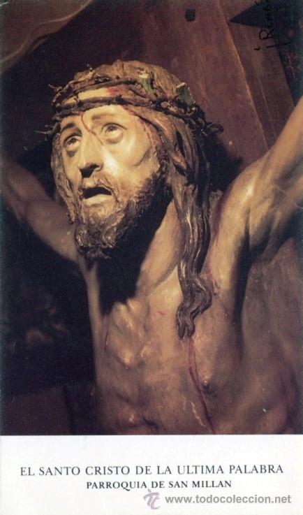 Sammelleidenschaft Papier: Antigua estampa el santo cristo de la ultima palabra, parroquia de san millan - segovia