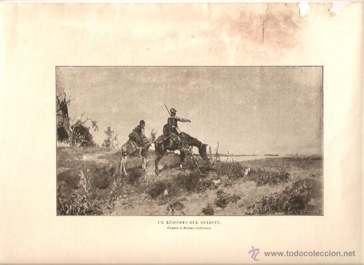 Coleccionismo: A&Ntilde;O 180? RECORTE PRENSA LAMINA REPRODUCCION GRABADO UN EPISODIO DEL QUIJOTE MORENO CARBONERO