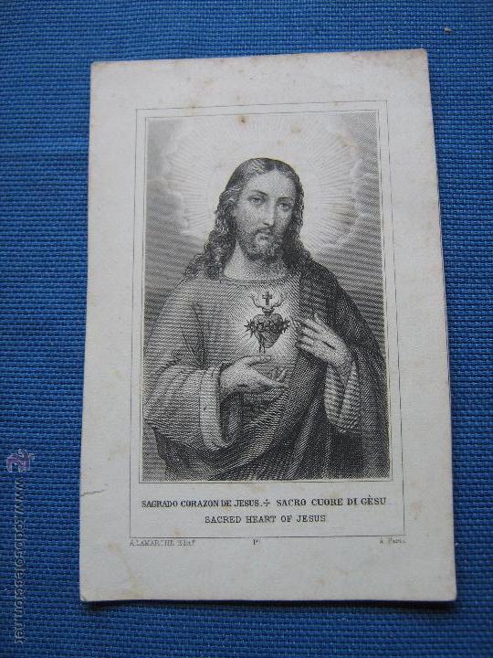 Coleccionismo: ESTAMPA DEL SAGRADO CORAZON - 8X11 CM - GRABADO