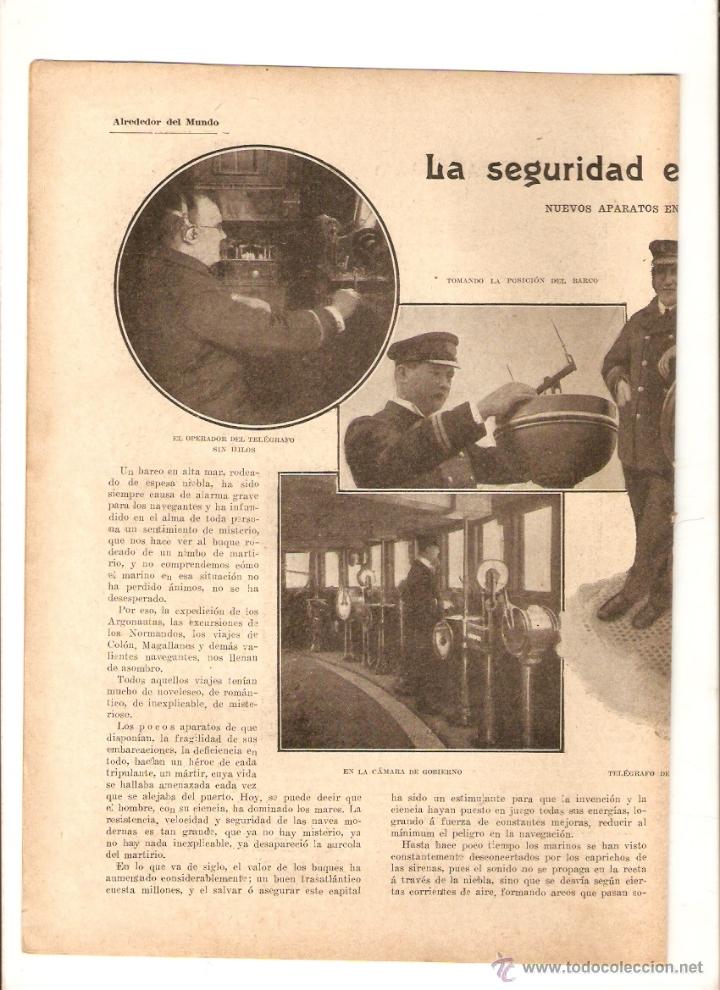 Collectionnisme: A&Ntilde;O 1917 RECORTE PRENSA LA SEGURIDAD EN LA NAVEGACION MARITIMA BUQUES TELEGRAFO MAQUINAS