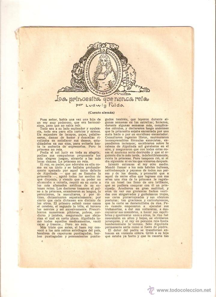 Collectionnisme: A&Ntilde;OS 20 RECORTE PRENSA CUENTO ALEMAN LA PRINCESITA QUE NUNCA REIA LUDWIG FULDA DIBUJO AGUILERA