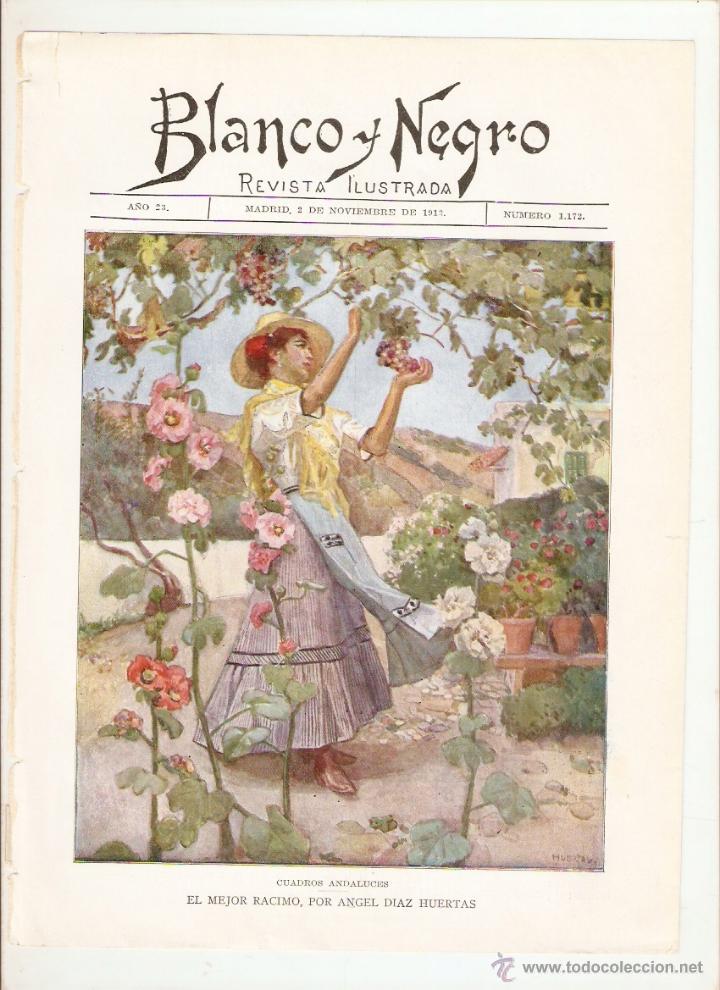 Coleccionismo: A&Ntilde;O 1913 RECORTE PRENSA LAMINA DIBUJO CUADRO EL MEJOR RACIMO POR ANGEL DIAZ HUERTAS