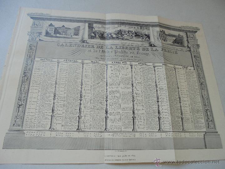 Coleccionismo: ANTIGUA L&Aacute;MINA- CALENDRIER DE LA LIBER&Eacute; DE LA PRESSE-28 X 38 CM.- S/F